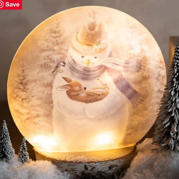 Snowman and Baby Deer Lighted Accent - Picture 3 of 5